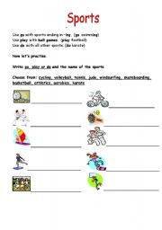 English worksheet: Sports