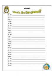 English Worksheet: Telling the time