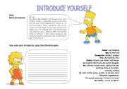 English Worksheet: Introduce yourself Simpsons