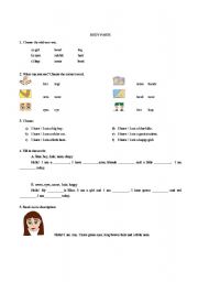 English Worksheet: BODY PARTS