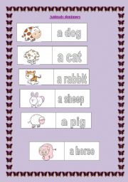 English Worksheet: Animals Dominoes