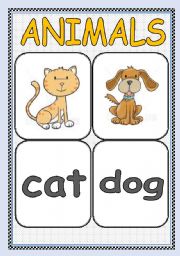 ANIMALS FLASHCARD or POSTER ( Part : 1 ) | TWO PAGES |