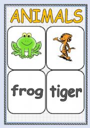 English Worksheet: ANIMALS FLASHCARD or POSTER ( Part : 2 ) | TWO PAGES |