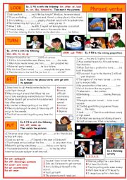 English Worksheet: Phrasal verbs: put, get, turn, look.