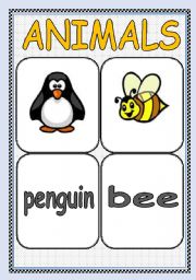 English Worksheet: ANIMALS FLASHCARD or POSTER ( Part : 3 ) | TWO PAGES |