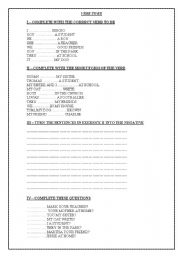 English Worksheet: complete with the correct form of the verb to be