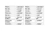 English worksheet: Introducing 