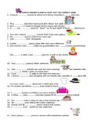 English Worksheet: Simple past & simple present 