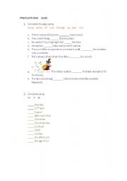 English worksheet: Prepositions quiz