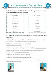 English Worksheet: At the airport / On the plane