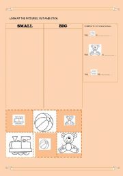 English worksheet: BIG SMALL WITH TOYS