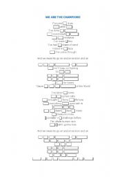 English Worksheet: WE ARE THE CHAMPIONS BY QUEEN