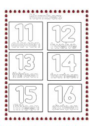 English Worksheet: Color the numbers