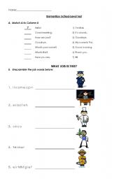 English worksheet: Elementary Level Test