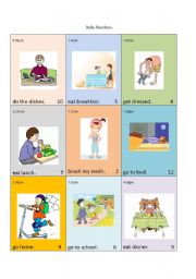 English Worksheet: daily routines.