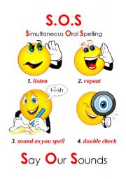 English Worksheet: SOS  Save our Spelling poster