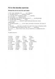 English Worksheet: Fill in the blanks 