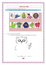 English Worksheet: Dress your teddy