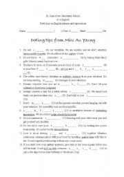 English Worksheet: Vocabulary test on love