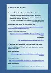 English worksheet: WATER SITES