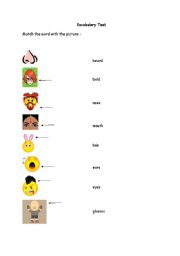 English worksheet: Vocabulary - Describing a persons face
