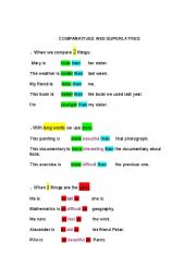 English worksheet: comparatives and superlatives