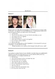English Worksheet: My first love