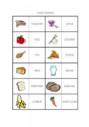 English Worksheet: FOOD DOMINO