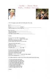 English worksheet: Lucky - Jason Mraz