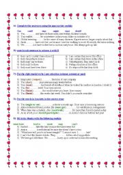 English Worksheet: modals