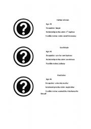 English Worksheet: mystery game