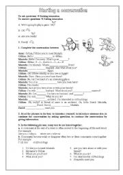 English Worksheet: Starting a conversation