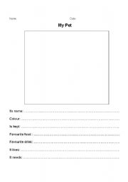 English worksheet: My pet