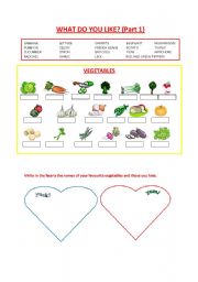 English Worksheet: Food (1/6): vegetables
