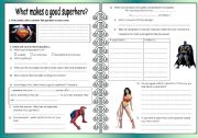 English Worksheet: What makes a good superhero?