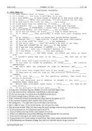 English Worksheet: conditionals exercise