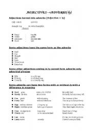 English Worksheet: adjectives and adverbs