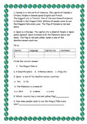 English Worksheet: countries