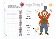 Happy Purim- Picture / Writing  ( 2 pages)