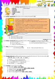 English Worksheet: the simpsons family