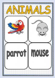 English Worksheet: ANIMALS FLASHCARD or POSTER ( Part : 6 ) | TWO PAGES |