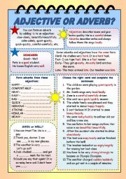 English Worksheet: Adjective or Adverb