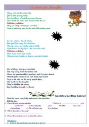 English Worksheet: A poem for  thought