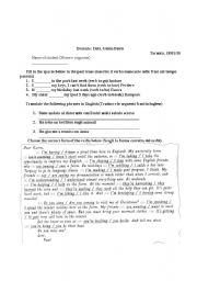 English Worksheet: Entrance exam