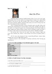 English Worksheet: zac efron