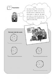 English worksheet: Family