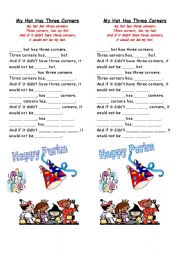 English Worksheet: Purim Song