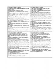 English worksheet: Detailed questions on the chapters 5-8 New Moon by Meyers