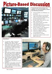 English Worksheet: Picture-Based Discussion (23): Television/Radio