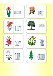 English Worksheet: FLOWERS AND TREES DOMINO SET 1